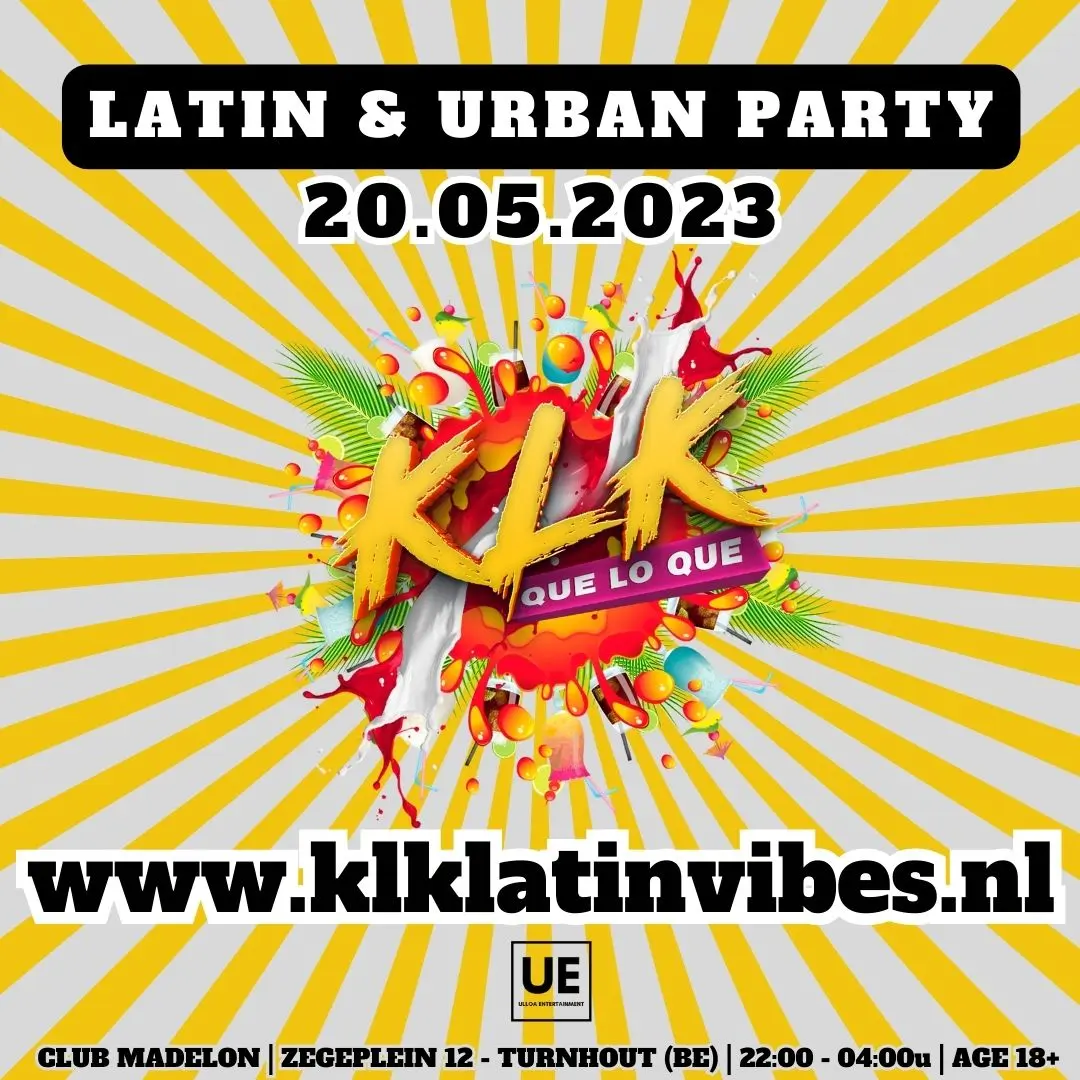 Poster Latin & Urban Party KLK Latin Vibes op 20.05.23
